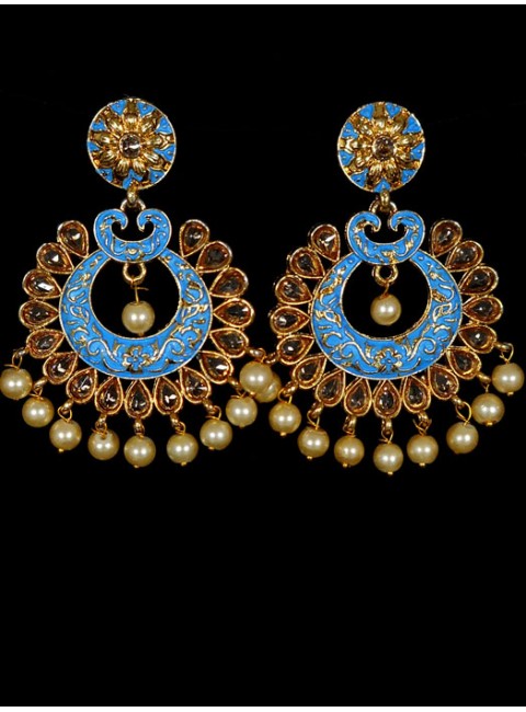 Reverse Ad Earrings With Meenakari Work